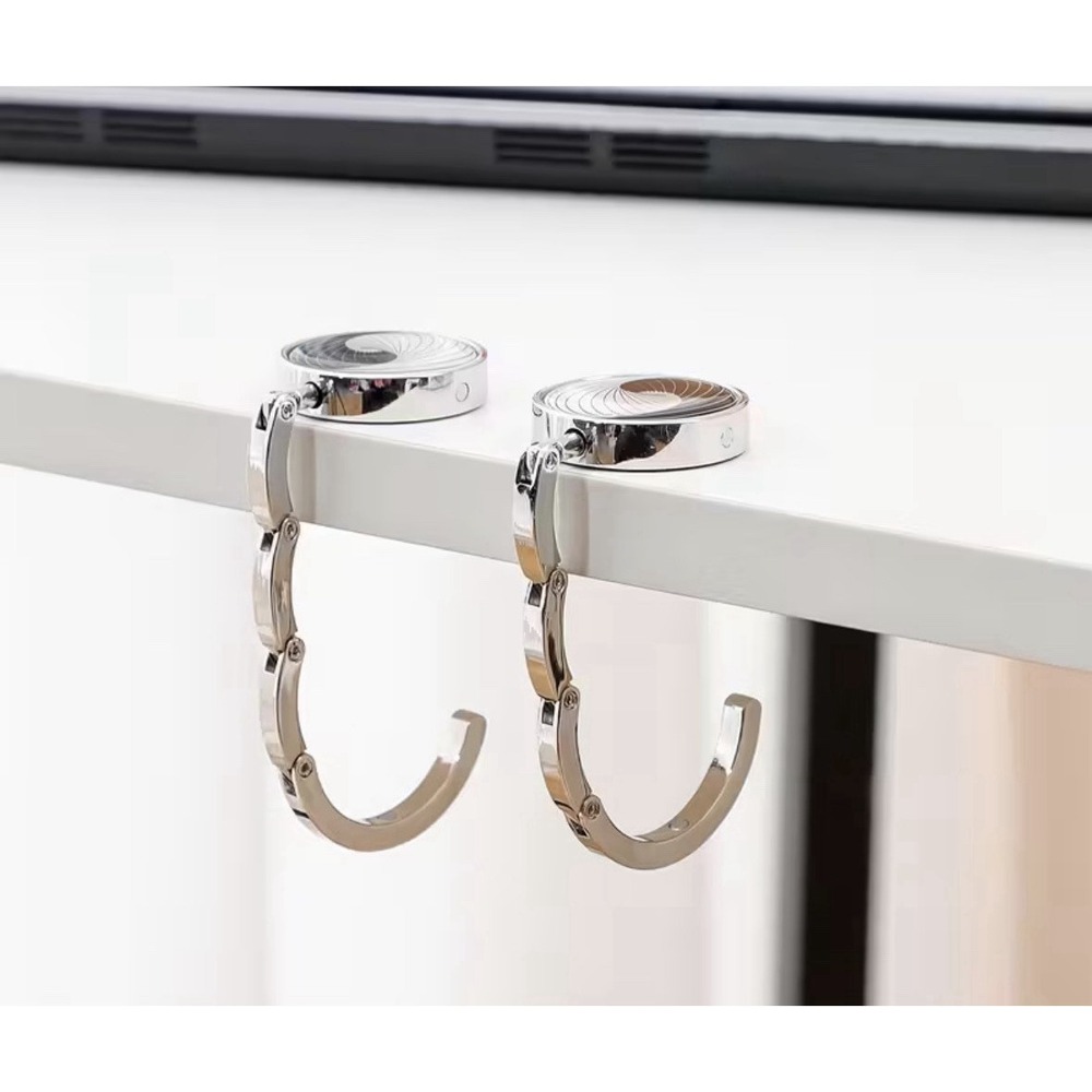 Portable Round Acrylic Table Hook‎ Crystal Folding Bag Hanger Desk Purse Holder - Picture 2 of 4